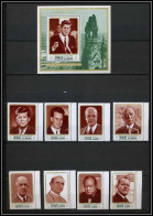 Ajman - 2546 N°1246/1253 A + Bloc 338 A Champions Of Peace De Gaulle Kennedy Adenauer Pape Pope Eisenhower ** MNH 1970 - Sir Winston Churchill