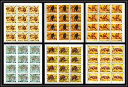 Ajman - 2998/ N°412/417 A Mammals Zebra Zebre Lion Elephant Ours Bear Rhinoceros Dromedary Neuf ** MNH Feuille Sheets - Elefantes