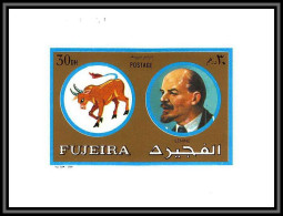 Fujeira - 1592e N°1310 Vladimir Ilitch Lénine Lenin Zodiac Taurus Taureau Russia Deluxe Miniature Sheet Neuf ** MNH - Lenin