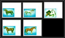 Fujeira - 1541c/ N°1538/1542 B Cheval (chevaux Horse Horses) Essai (proof) Non Dentelé Imperf ** MNH  - Paarden