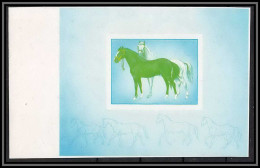 Fujeira - 1537A/ Bloc BF N°207 B Essai (proof) Non Dentelé Imperf Cheval (chevaux Horse Horses) ** MNH RRR - Paarden