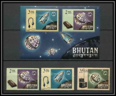 Bhutan (Bhoutan) - 3198/ Yvert 60/62 + Bloc N°4 1965 Espace (space) Union Des Télécommunications Uit ** MNH  - Bhután