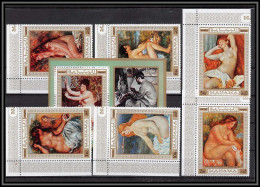 Manama - 3161g/ N°270/275 A + Bloc 60 A Renoir Nus Nudes Peinture Tableaux Paintings ** MNH Coin De Feuille - Desnudos