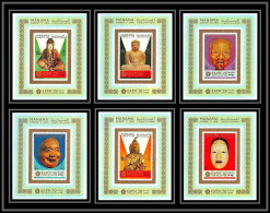 Manama - 3096/ N°298/303 World EXPO 70 Osaka Japon 1970 Sculptures Masks ** MNH Deluxe Miniature Sheets  - 1970 – Osaka (Japon)