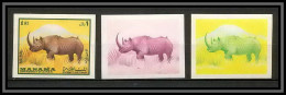 Manama - 3031/ N°180 Black Rhinoceros Essai (proof) Non Dentelé Imperf ** MNH  - Rhinozerosse