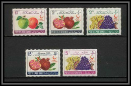 Postes Afghanes (Afghanistan) - 3216/ N°574/578 Journée Du Croissant Rouge Overpinted ** MNH Fruits Fruts - Afghanistan