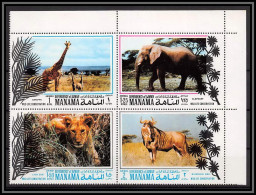 Manama - 3465b/ N°530/533 A Protection Of Animals 1971 Neuf ** MNH Girafe Giraffe Elephant Lion Gnu  - Elefantes