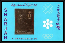 Sharjah - 2168/ Bloc N°87 Sapporo 72 OR Gold Stamps Jeux Olympiques Olympic Games 1972 Neuf ** MNH Non Dentelé Imperf - Inverno1972: Sapporo