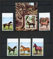 Sharjah - 2049a N°1006/1010 B Bloc 116 Pur-sang Hanoverian Chevaux Horse Horses ** MNH Non Dentelé Imperf  - Paarden