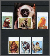 Sharjah - 2044a/ N°1012/1016 B + Bloc 117 Singe Singes Monkeys Apes Non Dentelé Imperf ** MNH - Monkeys