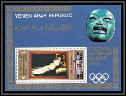 Nord Yemen YAR - 3511 Bloc N°97 Clothed Maya Goya Jeux Olympiques Olympic Games Mexico 1968 Tableaux Paintings Cote 22 - Estate 1968: Messico