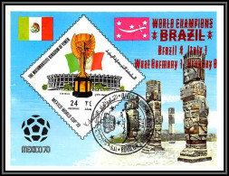 Yemen Royaume (kingdom) - 4182 Bloc N°216 Surcharge Double Overprint RR World Mexico 1970 BRAZIL WINNER Football Soccer - 1970 – Mexique