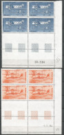 FRANCE ANNEE 1984/1985 LOT DE 2 BLOCS DE 4EX COINS DATES PA N°57,58 NEUFS** MNH TB COTE 88,00 € - Posta Aerea