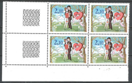 FRANCE ANNEE 1985 VARIETE N° 2354c +2354x3 NEUF ** MNH 1 BLOC DE 4 EX TB COTE 13,30 € - Neufs