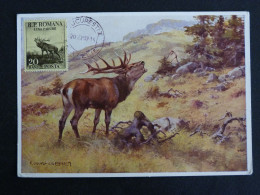 ROUMANIE ROMANIA ROMANA AVEC YT 1337 MOIS DE LA FORET CERF DEER STAG HIRSCH - Covers & Documents