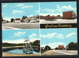 AK Friedeburg / Ostfriesl., Freibad, Supermarkt, Schule, Strassenansicht  - Friedeburg