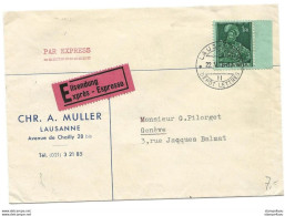 115 - 21 - Enveloppe Exprès Envoyée De Lausanne 1948 - Covers & Documents