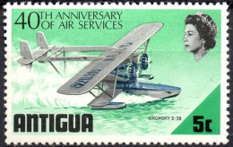 ANTIGUA/1970/MH/SC#232/ QUEEN ELIZABETH II / QEII/ AVIATION/ AIRPLANES / 5c SIKORSKY S-38 - 1960-1981 Autonomia Interna