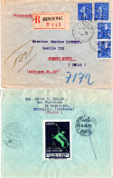 Frankreich 1929, 2x1 Fr.+2x50 C. Auf Einschreiben Brief V. Bergerac N. Chile - Otros & Sin Clasificación