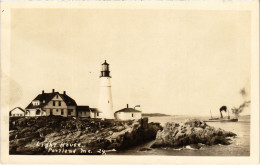 PC US, ME, PORTLAND, LIGHTHOUSE, Vintage REAL PHOTO Postcard (b54549) - Portland