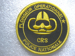 COLLECTION P.N CRS PLONGEUR OPERATIONNEL ETAT SUP SCRATCH AU DOS 90MM - Police & Gendarmerie