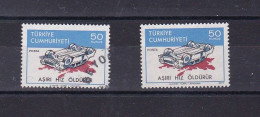 TURQUIE 1977 VARIETE 2 TIRAGE SECURITE ROUTIERE N°2208TURQUIE 1977 VARIETE 2 TIRAGE SECURITE ROUTIERE N°2208 - Ongebruikt