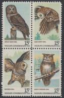 !a! USA Sc# 1760-1763 MNH BLOCK - American Owls - Neufs