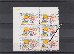 JEUX MEDITERRANEENS 1993 N° 2795b ** FRANCE VARIETE CICATRICE AU BRAS BORD DE FEUILLE - Unused Stamps