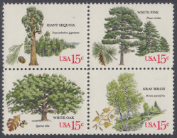 !a! USA Sc# 1764-1767 MNH BLOCK - American Trees - Neufs