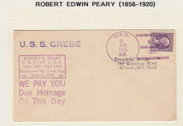 USA Comm. Cover Robert E. Peary Discovered North Pole Apr 6 1909 U.S.S. Grebe Ca USS Grebe 6 APR 1935 (60162) - Esploratori E Celebrità Polari