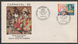 Spanien: 1984, FDC Blankobrief EF, Mi. Nr. 2623, Große Spanische Volksfeste / Karneval In Santa Cruz De Tenerife,  ESoSt - Carnevale