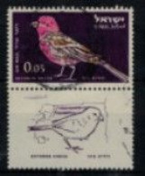 Israël - PA - "Oiseau : Erythrine" - Tab Oblitéré N° 28 De 1963 - Oblitérés (avec Tabs)