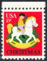 !a! USA Sc# 1769 MNH SINGLE W/ Top Margin - Child On Hobby Horse - Neufs