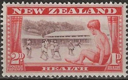 NEW ZEALAND 1948 Health Stamp - 2d.+1d Boy Sunbathing And Children Playing - Nuovi