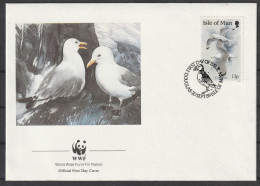 GB- Insel Man: 2000, Blankobrief In EF, Mi. Nr. 411, Weltweiter Naturschutz: Seevögel. 13 P. Dreizehenmöwe.  ESoStpl. - Mouettes