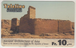 SWITZERLAND - Ancient Architecture Of Asia - Great Dam Ma'rib, Yemen , Teleline Prepaid Card Fr.10, Used - Svizzera