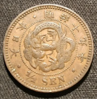 JAPON - JAPAN - ½  - 1/2 SEN 1886 - MEIJI - Year 19 - KM 16 - Japan