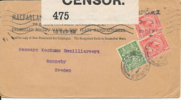 Great Britain Censored Cover Sent To Sweden London 18-9-1915 - Lettres & Documents