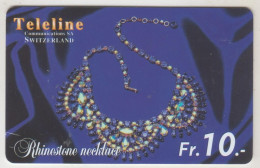 SWITZERLAND - Rhinestone Necklace , Teleline Prepaid Card Fr.10, Used - Svizzera