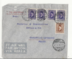 Lettre De 1936, D'Egypte à Charleville, Via Amsterdam - Fonderies Deville & Cie - Cartas & Documentos