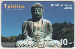 SWITZERLAND - Buddhist Statue Japan, Teleline Prepaid Card Fr.10, Used - Suisse