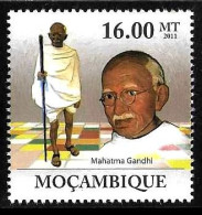 MOZAMBICO - 2011 250° Nascita Marie Tussaud Fondatrice Museo Delle Cere, Statua Di MAHATMA GANDHI Nuovo** MNH - Mahatma Gandhi