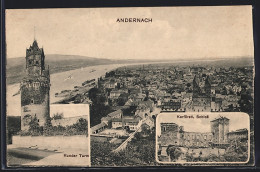 AK Andernach, Runder Turm, Kurfürstl. Schloss, Gesamtansicht  - Andernach