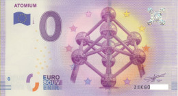 Vends Billet Souvenir Touristique 0€ Belgique Atomium 2017-1 ZEKG - Otros & Sin Clasificación