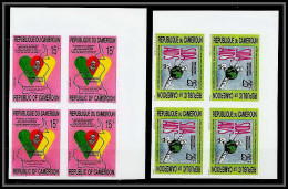 90047d Cameroun Cameroon N°836/837 Sida Aids Maladie Disease Non Dentelé ** MNH Imperf Bloc 4 - Malattie