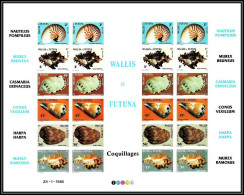 90526 Wallis Et Futuna N°323/328 Coquillages Shellfish Shell Shells Tirage Carton Feuille Sheet Non Dentelé Imperf MNH** - Ongebruikt