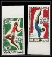 90492a Mauritanie N°91/92 Beamon Long Jump Caslavska Jeux Olympiques Olympic Games Mexico 1968 Non Dentelé Imperf MNH ** - Estate 1968: Messico