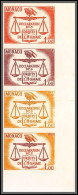 90212a Monaco N°661 Droits De L'homme Human Rights Balance Justice Essai Proof Non Dentelé Imperf ** MNH Bande 4 Strip - Nuovi