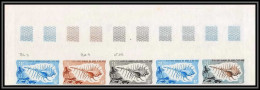 91169 Afars Et Issas N° 403 Coquillage Shell Murex Scolopax Bande 5 Strip Essai Proof Non Dentelé Imperf ** MNH Shells - Ungebraucht