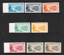 91160a Afars Et Issas N° 401 Coquillage Shell Conus Sumatransis Lot De 8 Essai Proof Non Dentelé Imperf ** MNH Shells - Ungebraucht